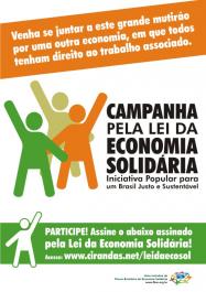 Campanha pela Lei da Economia Solidária tem novo cartaz disponível